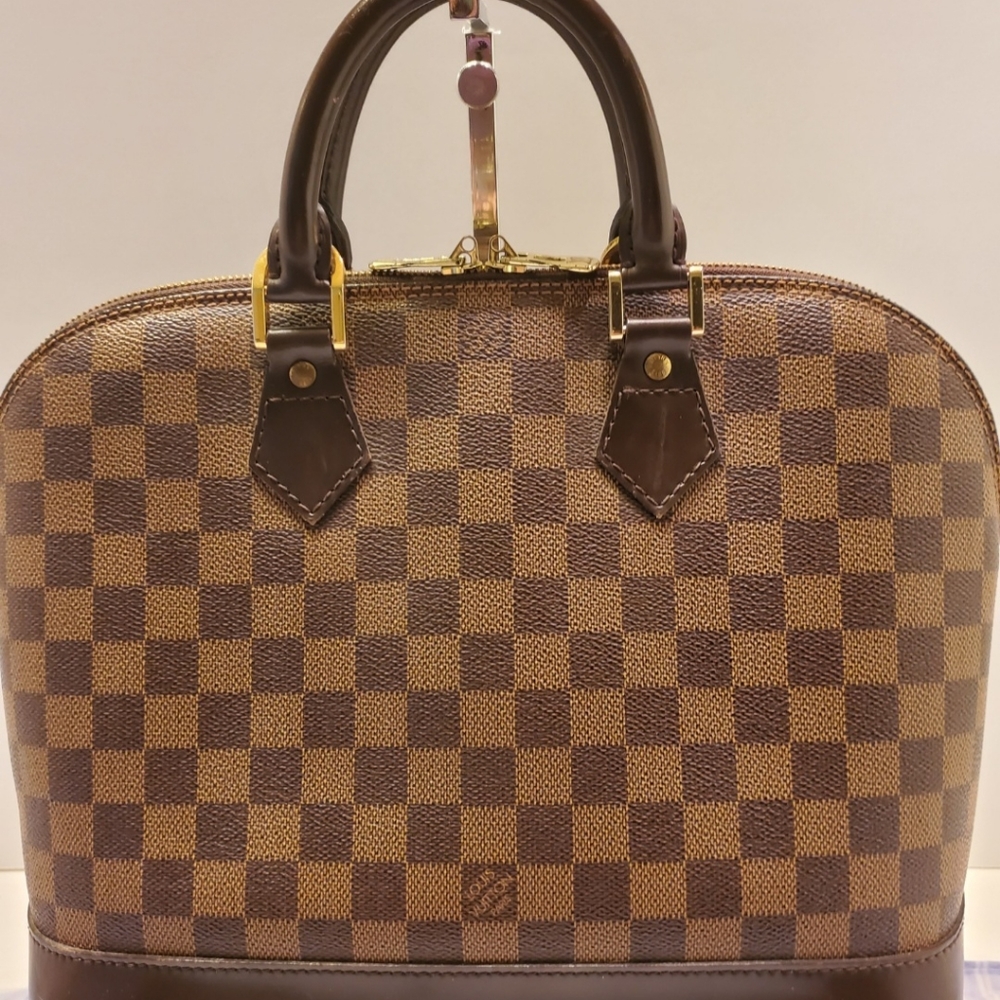 Louis Vuitton Alma PM Handbag Damiere Ebene Brown Canvas Bag N51131 - VGC